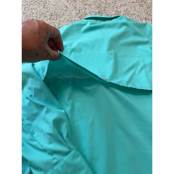 COLUMBIA PFG women's long sleeve, button up shirt Size Medium, Blue/Teal - Picture 7 of 12